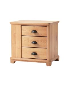 3 - Drawer Solid Wood Nightstand In Light Brown (synthetic illustration; no displayed measurements)