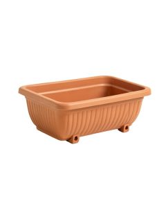 Ridge Crest Empty Railing Planter With Integral Brackets - Terracotta