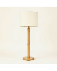 Elm Crest Floor Lamp With A Plain Fabric Shade - Cream (synthetic illustration; no displayed measurements)