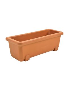 Harbor Crossing Empty Railing Planter With Integral Brackets - Terracotta