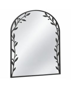 Sage Branch Framed Wall Mirror - Black