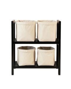 Shore Branch Laundry Sorting Station With Plain Removable Bags - Black (synthetic illustration; no displayed measurements)