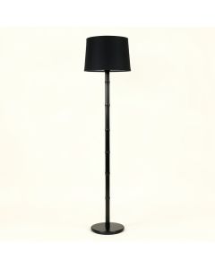 Fern Branch Floor Lamp With A Plain Fabric Shade - Black (synthetic illustration; no displayed measurements)