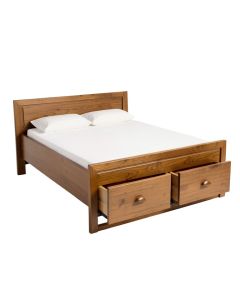 Newmill Twin 2 Drawer Solid Wood Standard Bed (synthetic illustration; no displayed measurements)