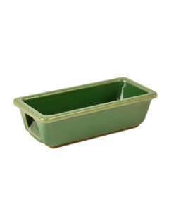 Oak Crossing Empty Railing Planter With Integral Brackets - Green (synthetic illustration; no displayed measurements)