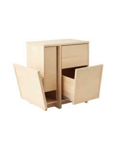 Cliff Branch Freestanding Pull-Out Hamper Cabinet - Beige (synthetic illustration; no displayed measurements)
