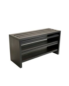 Slate Arc Shoe Storage Bench - Black (synthetic illustration; no displayed measurements)