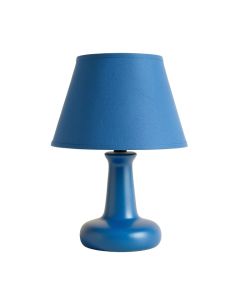 Juniper Branch Table Lamp With A Plain Fabric Shade - Blue