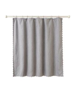 Sage Edge Shower Curtain Hanging Flat From A Plain Rod - Gray