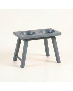 Hill Dell Pet Feeding Stand With Two Plain Empty Bowls - Gray (synthetic illustration; no displayed measurements)