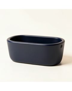 Maple Brook Empty Railing Planter With Integral Brackets - Navy (synthetic illustration; no displayed measurements)
