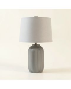 Fern Dell Table Lamp With A Plain Fabric Shade - Gray (synthetic illustration; no displayed measurements)