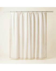Hill Crossing Shower Curtain Hanging Flat From A Plain Rod - Ivory (synthetic illustration; no displayed measurements)