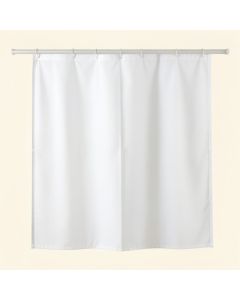 Clay Brook Shower Curtain Hanging Flat From A Plain Rod - White (synthetic illustration; no displayed measurements)