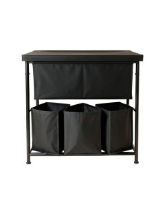 Cedar Brook Laundry Sorting Station With Plain Removable Bags - Black (synthetic illustration; no displayed measurements)