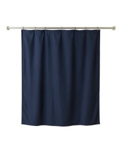 Lake Brook Shower Curtain Hanging Flat From A Plain Rod - Navy (synthetic illustration; no displayed measurements)