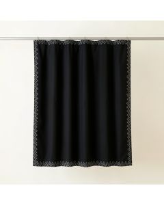 Slate Dale Shower Curtain Hanging Flat From A Plain Rod - Black (synthetic illustration; no displayed measurements)