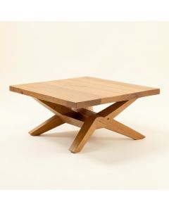 Abba Solid Wood Cross Legs Coffee Table (synthetic illustration; no displayed measurements)
