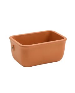 Reed Crossing Empty Railing Planter With Integral Brackets - Terracotta (synthetic illustration; no displayed measurements)