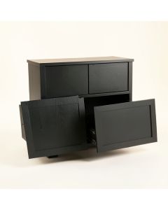Ash Brook Freestanding Pull-Out Hamper Cabinet - Black (synthetic illustration; no displayed measurements)