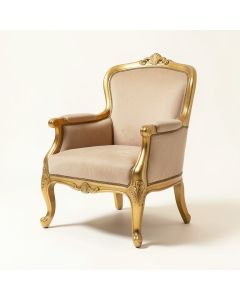 Chapin Queen Anne Back Arm Chair In Gold (synthetic illustration; no displayed measurements)