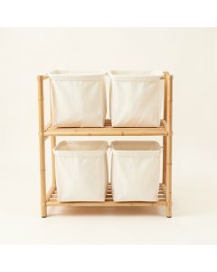Dawn Crossing Laundry Sorting Station With Plain Removable Bags - Ivory (synthetic illustration; no displayed measurements)