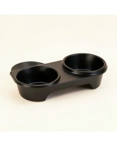 Glen Falls Pet Feeding Stand With Two Plain Empty Bowls - Black (synthetic illustration; no displayed measurements)