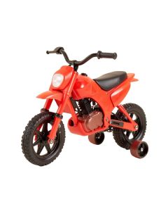 Kids Electric Battery-Powered Ride-On Dirt Bike Toy With Training Wheels (synthetic illustration; no displayed measurements)
