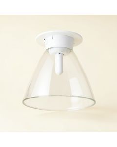4.5 '' H Glass Bell Ceiling Fan Fitter Shade ( Screw On ) In White (synthetic illustration; no displayed measurements)