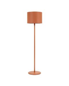 Clay Bend Floor Lamp With A Plain Fabric Shade - Terracotta (synthetic illustration; no displayed measurements)