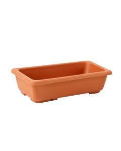 Shore Canyon Empty Railing Planter With Integral Brackets - Terracotta (synthetic illustration; no displayed measurements)
