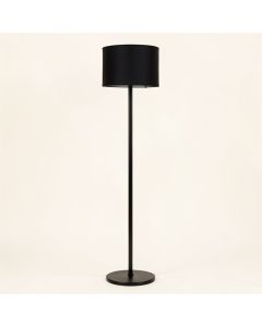 Alder Dale Floor Lamp With A Plain Fabric Shade - Black (synthetic illustration; no displayed measurements)