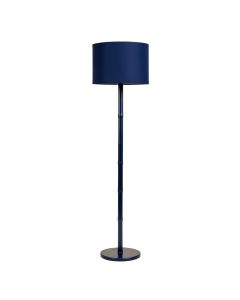 Ridge Bend Floor Lamp With A Plain Fabric Shade - Navy (synthetic illustration; no displayed measurements)