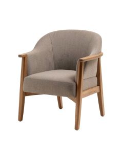 Henrika Upholstered Arm Chair Dining Chair In Driftwood