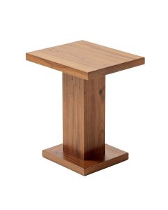 Solid Wood Pedestal End Table (synthetic illustration; no displayed measurements)