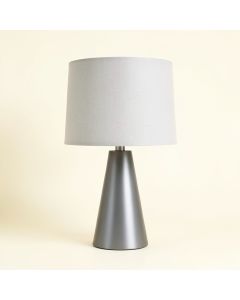 Sage Canyon Table Lamp With A Plain Fabric Shade - Gray (synthetic illustration; no displayed measurements)