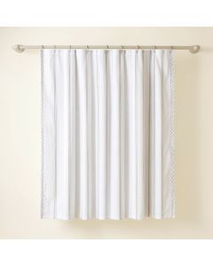 Dawn Dale Shower Curtain Hanging Flat From A Plain Rod - White (synthetic illustration; no displayed measurements)