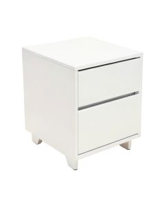 White Modern High Gloss Led Lights Nightstand Bedside End Table With 2 (synthetic illustration; no displayed measurements)