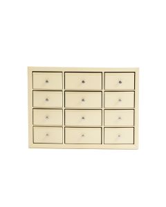 Pine Bridge Small-Parts Storage Drawer Cabinet - Ivory (synthetic illustration; no displayed measurements)