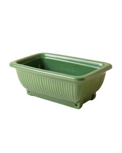 Holly Crest Empty Railing Planter With Integral Brackets - Green