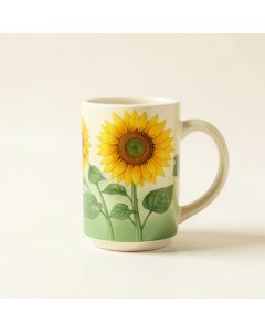 Kaleigh Gift Box Tall Sunflowers Coffee Mug (synthetic illustration; no displayed measurements)