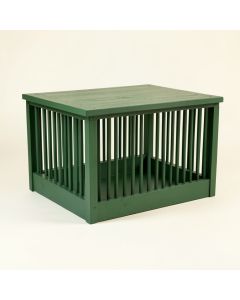 Maple Field Empty Furniture-Style Pet Crate - Green (synthetic illustration; no displayed measurements)