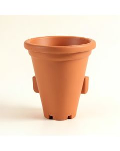 Hill Brook Empty Railing Planter With Integral Brackets - Terracotta (synthetic illustration; no displayed measurements)