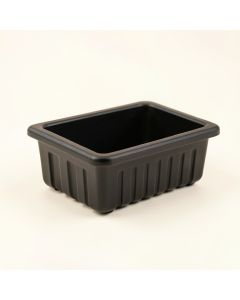 Cove Bend Empty Railing Planter With Integral Brackets - Black (synthetic illustration; no displayed measurements)