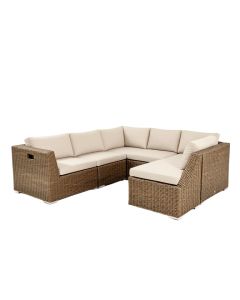 4 Piece Patio Sectional Wicker Rattan Outdoor Furniture Sofa Set With Storage Box
