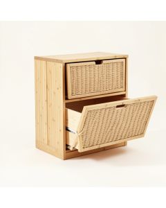 Rowan Bridge Freestanding Pull-Out Hamper Cabinet - Beige (synthetic illustration; no displayed measurements)