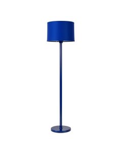 Linden Bridge Floor Lamp With A Plain Fabric Shade - Blue (synthetic illustration; no displayed measurements)