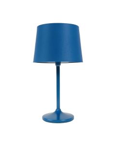 Ridge Canyon Table Lamp With A Plain Fabric Shade - Blue