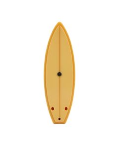 Surfboard Clock With Thermometer (synthetic illustration; no displayed measurements)