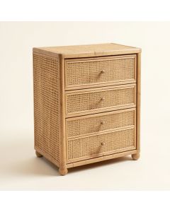 Nightingale Antiqued Rattan 3 Drawer Accent Chest (synthetic illustration; no displayed measurements)